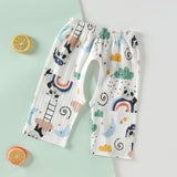 Baby Open-Seat Pants Cotton Thin Baby Cropped Pants Pajama Pants Children's Air Conditioning Pants Summer Loose Breathable Pants