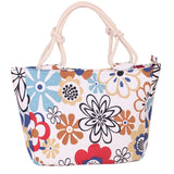 Cross-Border Printed Canvas Bag Large Capacity Casual Canvas Bag Women's Shoulder Wholesale Women's Bags Portable Canvas Bag Flower Bag