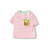 Boys' T-shirt Girls' Short Sleeve Children's  New Children's Clothing Little Kids' Summer Clothing Cotton Striped Top Cartoon Half Sleeve