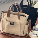 GOOSUDU Canvas Diagonal Package Bag Female Student Large Capacity Shoulder Bag Canvas Bag Commuter Hand-Carrying Bag Portable Tote Bag Hot Sale