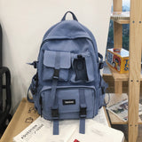 New Backpack Early High School Student Schoolbag One Piece Dropshipping Simple Korean Style Large Capacity Portable Casual Backpack