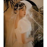 2025 retro light wedding dress  dream small man out dress temperament thin white fluffy dress spring