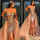 2025New spring and summer new  Popular trade women's clothing sexy bronzing chest-wrapped split dress evening dress dress