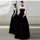 2025 Evening Dress Sexy Black Tube Top Evening Dress Femininity Long Banquet Celebrity Premium Dress Gift Dress