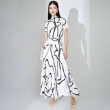 2025 Change the picture, OEM processing, custom fashion women's clothing, personalized suit, autumn clothing, new pleated top, skirt two-piece set