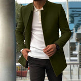 2025 Hot trade casual men's clothing middle-aged and young people's suits autumn new trendy men's solid color slim woolen goods factory direct sales