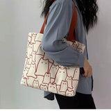 Women's Bag  New Korean Style Fashionable One-Shoulder Canvas Bag Large Capacity Harajuku Japanese Style Ulzzang Shopping Fu