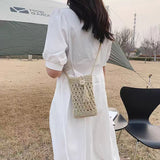 GOOSUDU Factory Wholesale Handmade Straw Woven Woven Bag Women's New Fashion Simple Niche Messenger Bag All-Match Mobile Phone Bag