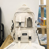 New Backpack Early High School Student Schoolbag One Piece Dropshipping Simple Korean Style Large Capacity Portable Casual Backpack
