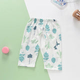 Baby Open-Seat Pants Cotton Thin Baby Cropped Pants Pajama Pants Children's Air Conditioning Pants Summer Loose Breathable Pants