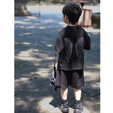 Boys' Summer Two-Piece Suit New T-shirt Shorts Set Fashionable Sports Casual Thin Boys' Loose Children's Clothing