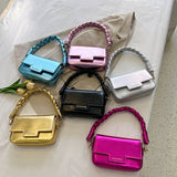 GOOSUDU 2025 popular New women's bags, fashionable woven flower portable small square bags, simple candy-colored chains, single shoulder messenger bags, bags.