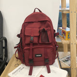 New Backpack Early High School Student Schoolbag One Piece Dropshipping Simple Korean Style Large Capacity Portable Casual Backpack
