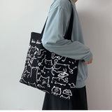 Women's Bag  New Korean Style Fashionable One-Shoulder Canvas Bag Large Capacity Harajuku Japanese Style Ulzzang Shopping Fu