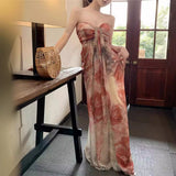 2025 Atmosphere Prosperous temperament Skinny niche high-end tie-dye new Chinese dress Super fairy seaside vacation dress