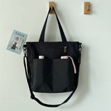 Waterproof Canvas Bag Female Summer One Shoulder Bag Bag Female Large Capacity Schoolbag Female College Student Crossbody Bag All-Matching Ins