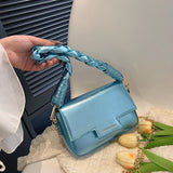 GOOSUDU 2025 popular New women's bags, fashionable woven flower portable small square bags, simple candy-colored chains, single shoulder messenger bags, bags.