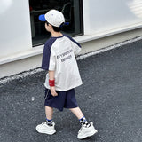 Boys Summer Suit  New Handsome Children's Short-Sleeved Boys' Clothes Big Children's Summer Quick-Drying Sports Children's Clothing