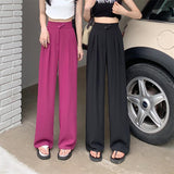 GOOSUDU New High Waist Slimming Draped Suit Wide Leg Pants Women's Spring and Summer Korean Style Loose Temperament Mop Trousers Ins