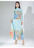2025 Change the picture, OEM processing, custom fashion women's clothing, personalized suit, autumn clothing, new pleated top, skirt two-piece set