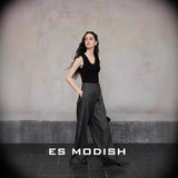 2025 ES MODISH spring new product versatile slim-fit knitted U leader vest solid color simple outerwear top girls