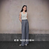 2025 ES MODISH spring new product versatile slim-fit knitted U leader vest solid color simple outerwear top girls