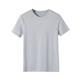 GOOSUDU 100 Cotton White Short Sleeve T-shirt Men's Summer  round Neck Shoulder Half Sleeve Cool Breathable Mercerized Cotton Top