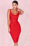 New Summer European and American New Sexy Fashion Deep V Strap Stretch Stretch Slim Sheath Bandage One-Piece Dress