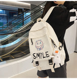 Wholesale Women's Double Backpack Popular Men's Backpack Letters Solid Color Junior High School High School Student Bag Ins Style Fashion