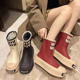 2025  Thick cake sole Martin boots women's shoes popular new  short boots British style versatile
