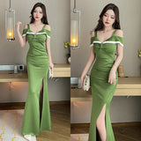 goosudu New Fashion Nightclub KTV Princess Technician Overalls Elegant Slim-Fit Massage Dress Evening Dress Health Care