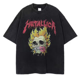 GOOSUDU Nirvana Band Rock Nirvana Cobain Cococoben Worn Looking Washed-out Vintage Batik Loose T-shirt