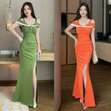 goosudu New Fashion Nightclub KTV Princess Technician Overalls Elegant Slim-Fit Massage Dress Evening Dress Health Care