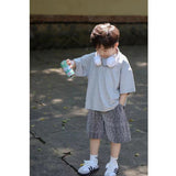 Boys' Summer Two-Piece Suit New T-shirt Shorts Set Fashionable Sports Casual Thin Boys' Loose Children's Clothing