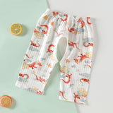 Baby Open-Seat Pants Cotton Thin Baby Cropped Pants Pajama Pants Children's Air Conditioning Pants Summer Loose Breathable Pants