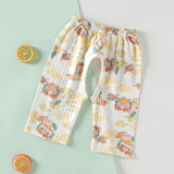 Baby Open-Seat Pants Cotton Thin Baby Cropped Pants Pajama Pants Children's Air Conditioning Pants Summer Loose Breathable Pants