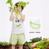 Smiley Face Baby Short Sleeve Suit Boys' Quick-Drying T-shirt Summer Clothes Children's Pants  New Children's Clothing Western Style