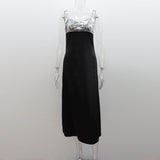 ANTMVS2025 style popular spring new bead piece V-neck backless dress, hollow sexy slim long suspender skirt woman