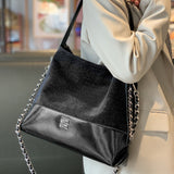 GOOSUDU 2025 New large-capacity versatile tote bag trendy premium bucket bag soft leather chain single shoulder oblique span bag