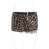 GOOSUDU 2025 ins style new sexy babes wind beads leopard print super short nightclub style tight versatile shorts women's clothing