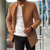 2025 Hot trade casual men's clothing middle-aged and young people's suits autumn new trendy men's solid color slim woolen goods factory direct sales