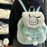 Cute Plush Flip New Winter Sweet Backpack Hello Kitty Melody Clow M Backpack Large Capacity Schoolbag