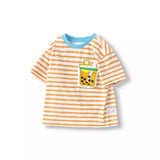 Boys' T-shirt Girls' Short Sleeve Children's  New Children's Clothing Little Kids' Summer Clothing Cotton Striped Top Cartoon Half Sleeve