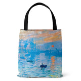 Cross-Border Supply Monet Sunrise Impressionist Oil Painting Digital Printing Eco-friendly Bag Vintage Canvas Bag