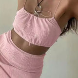 GOOSUDU 2025 cross-border New fashion suspender slim suit skirt, new Spice Girl sexy backless hip wrap two-piece set wholesale