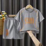 Boys Quick Drying Clothes Children's Sports Suit Summer Girls Basketball Wear Children and Teens Short Sleeve Western Style Soccer Uniform