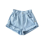 GOOSUDU High Waist Retro Wide-Leg Denim Shorts Women's  Summer New Loose Small Curling Hot Pants Fashion Delivery Wholesale