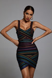 goosudu Rainbow Bandage Dress