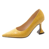 High Heels Sexy Women Spring New PU Leather Pointed Wine Cup Heel Dress Party Pumps Black Shoes for Women Plus Size 42 43