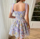 goosudu New Fashion 2024 for Women Dresses Summer Casual Simple Sleeveless Mid Waist 3D Floral Embroidery Design Sexy Suspender Dress